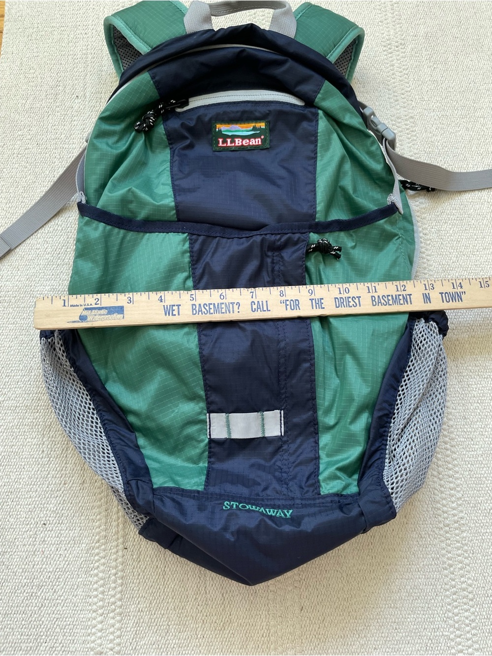 LL Bean Stowaway Backpack Day Pack Lightweight Trail Bike Ripstop - Picture 8 of 10
